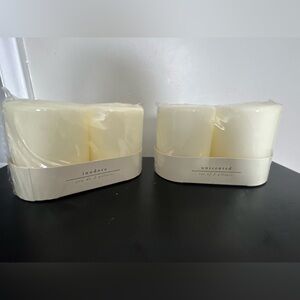 Pier 1 Set of four Unscented Cream Pillar Candles